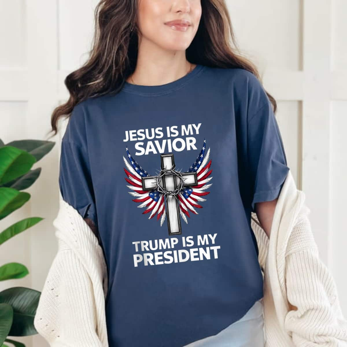 Jesus Is My Savior Trump Is My President US Flag Patriot T-Shirt