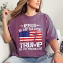Jesus Is My Savior Trump Is My President Trump 2024 Usa Flag T-Shirt Jesus Is My Savior Trump Is My President Trump 2024 Usa Flag T-Shirt