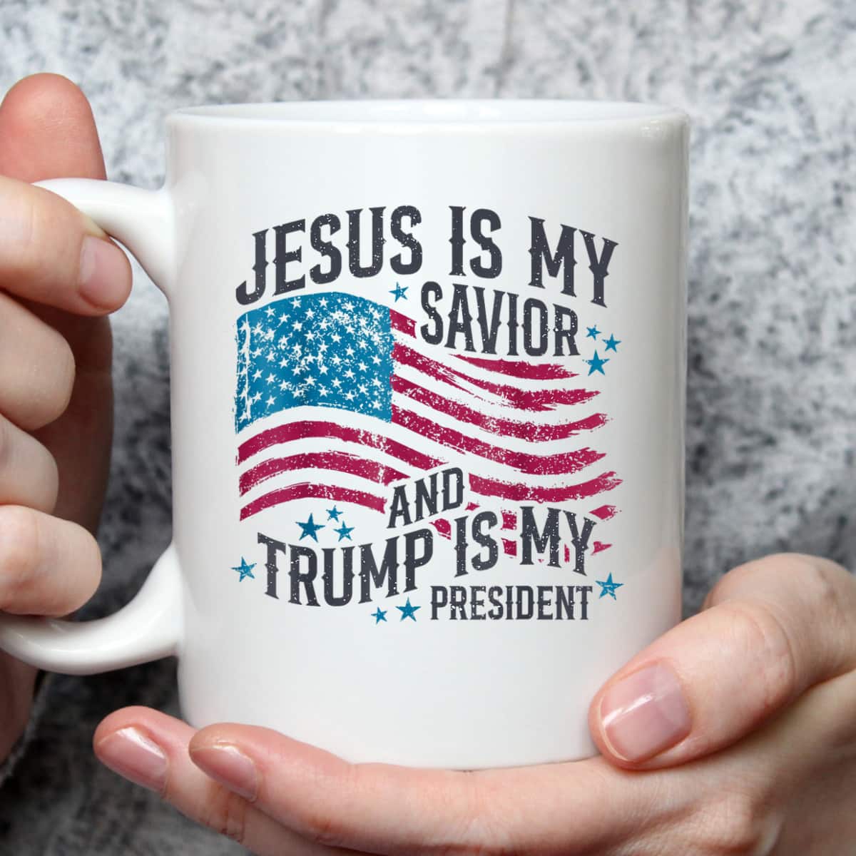Jesus Is My Savior Trump Is My President American USA Flag T-Shirt