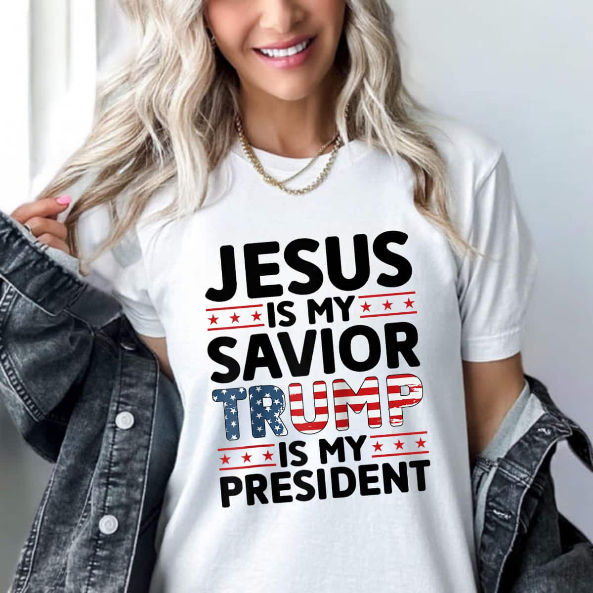 Jesus Is My Savior Trump Is My President Christian Patriot T-Shirt