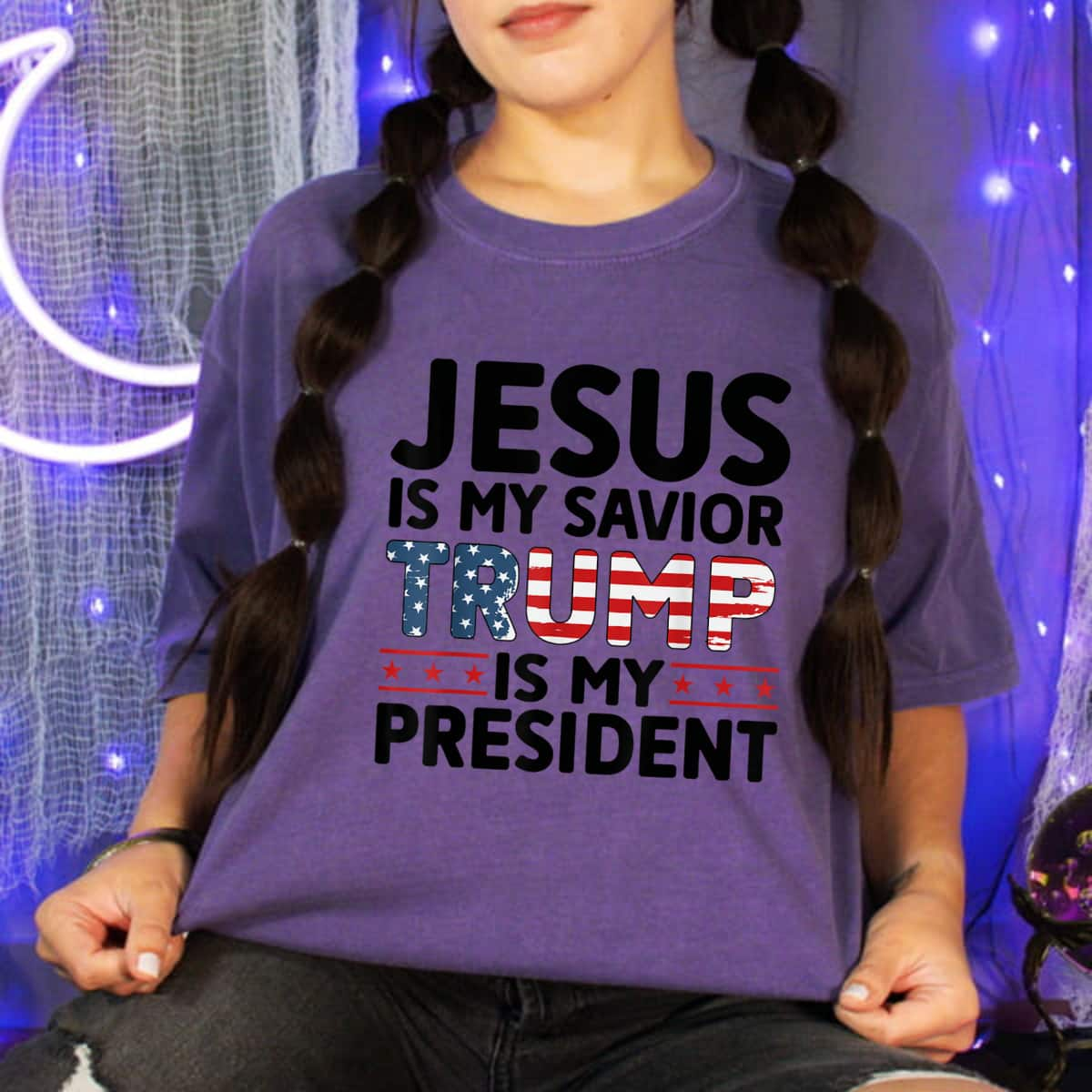 Trump 2024 President Jesus Savior Presidential Election T-Shirt