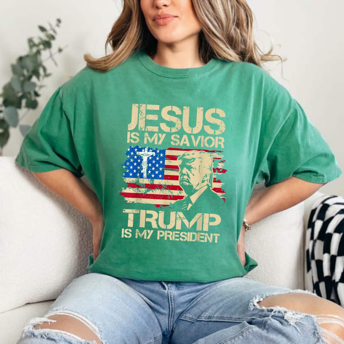 Jesus Is My Savior Trump Is My President Christian T-Shirt Gift Jesus Is My Savior Trump Is My President Christian T-Shirt Gift