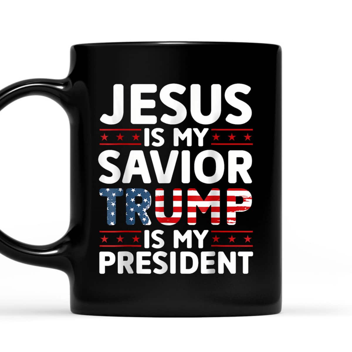 Christian Jesus Is My Savior Trump Is My President 2024 Usa Flag Cross T-Shirt