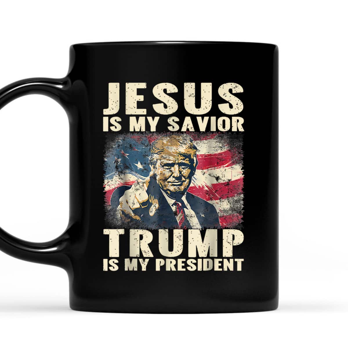 Jesus Is My Savior Trump Is My President 2024 American Flag Believers T-Shirt