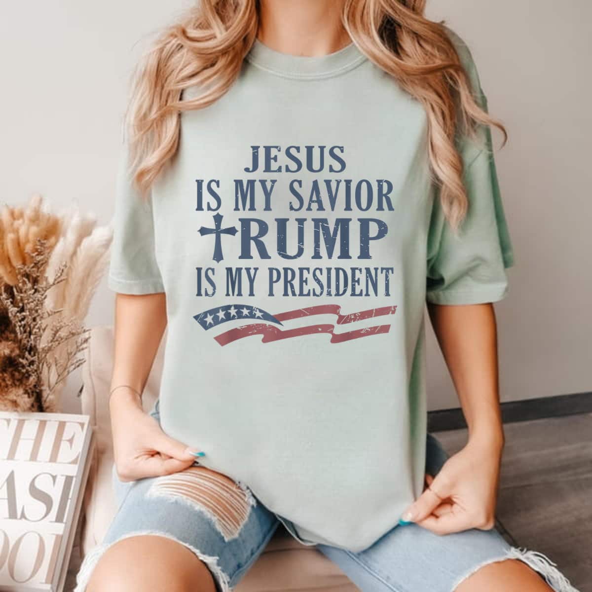 Trump Is My President American Flag Christian Cross T-Shirt Trump Is My President American Flag Christian Cross T-Shirt
