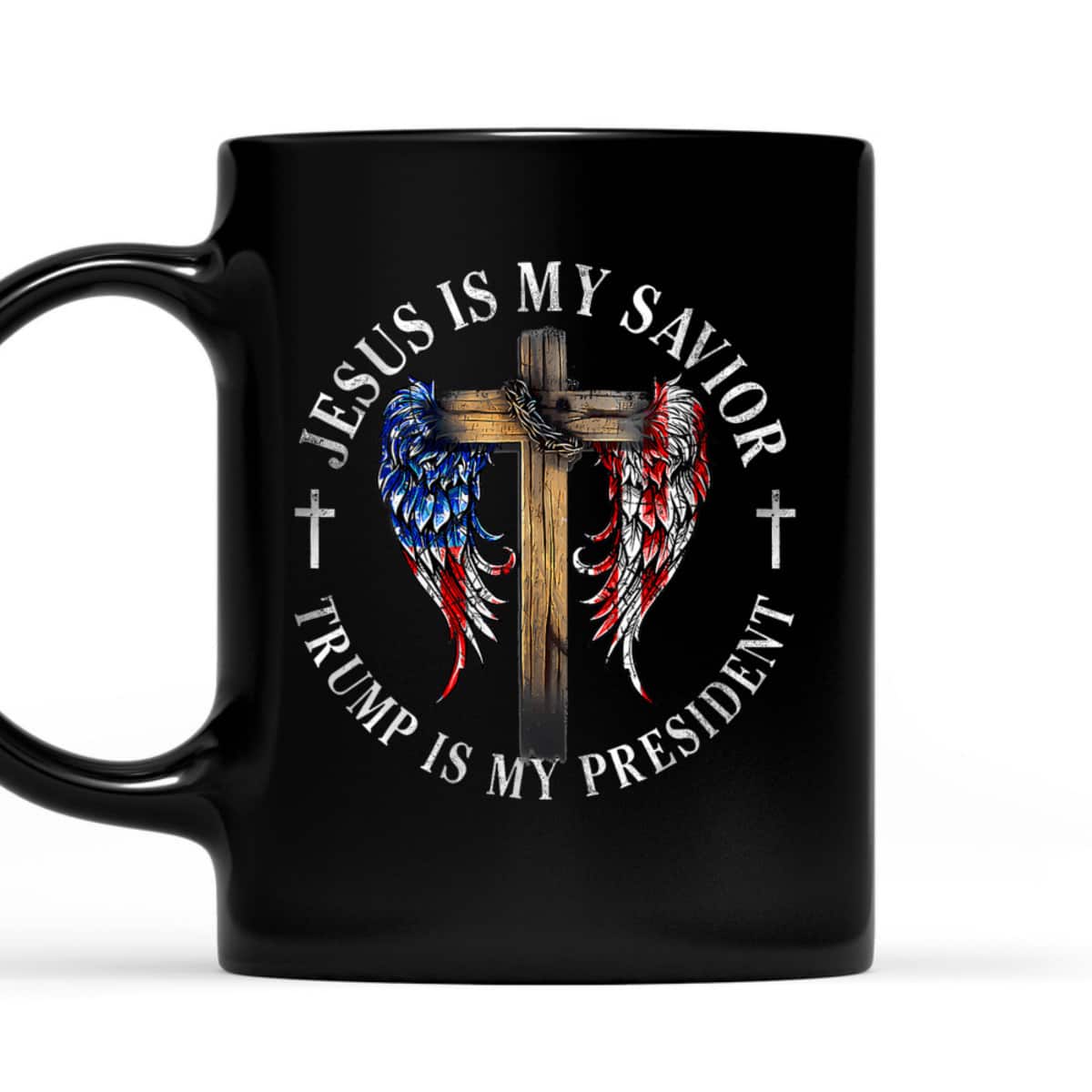 Jesus Is My Savior Trump Is My President 2024 Usa Flag Cross Believers T-Shirt