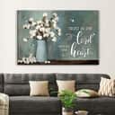 Trust In The Lord With All Your Heart Cotton Flowers In Vase Canvas Wall Art Trust In The Lord With All Your Heart Cotton Flowers In Vase Canvas Wall Art