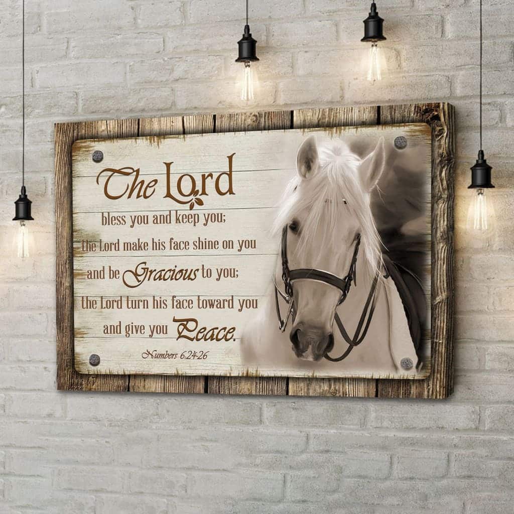 The Lord Bless You And Keep You Horse Farmhouse Christian Canvas Wall Art The Lord Bless You And Keep You Horse Farmhouse Christian Canvas Wall Art