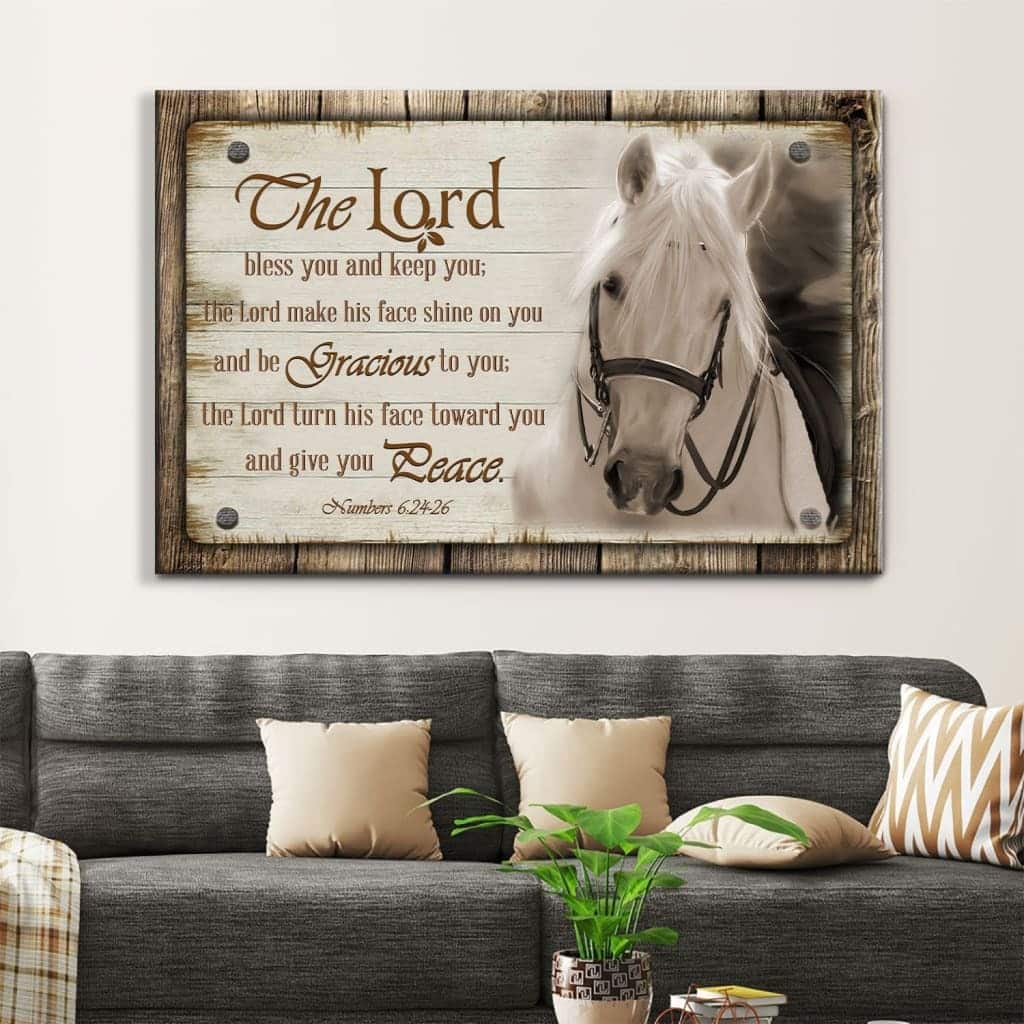 The Lord Bless You And Keep You Horse Farmhouse Christian Canvas Wall Art The Lord Bless You And Keep You Horse Farmhouse Christian Canvas Wall Art