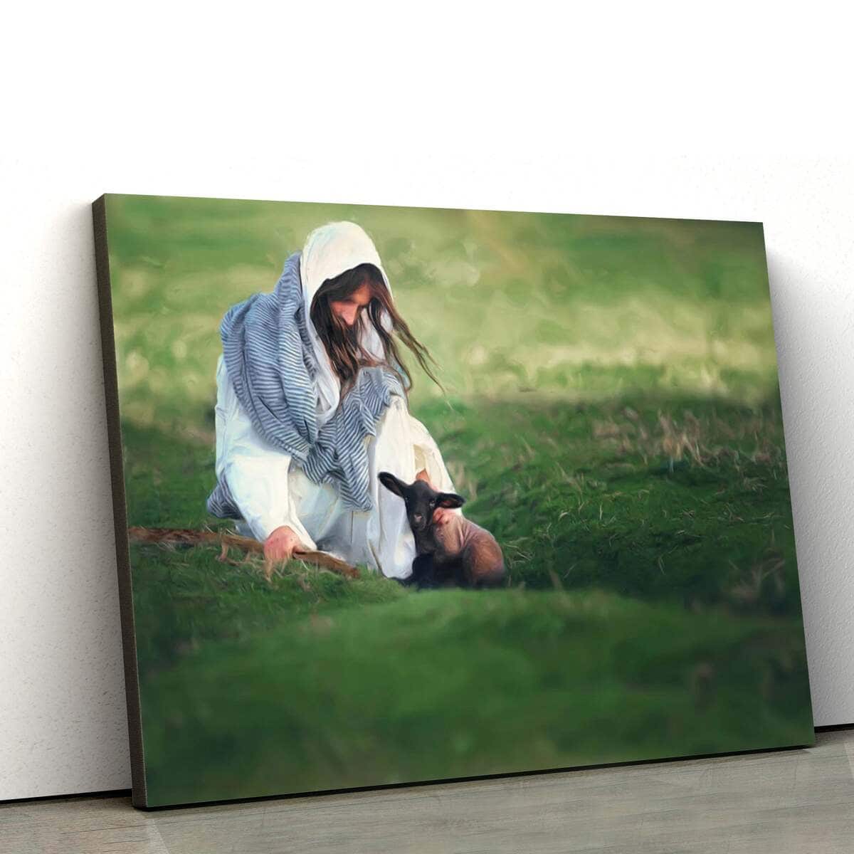 Jesus And The Black Sheep Jesus Christ Art Jesus Christian Canvas Wall Art