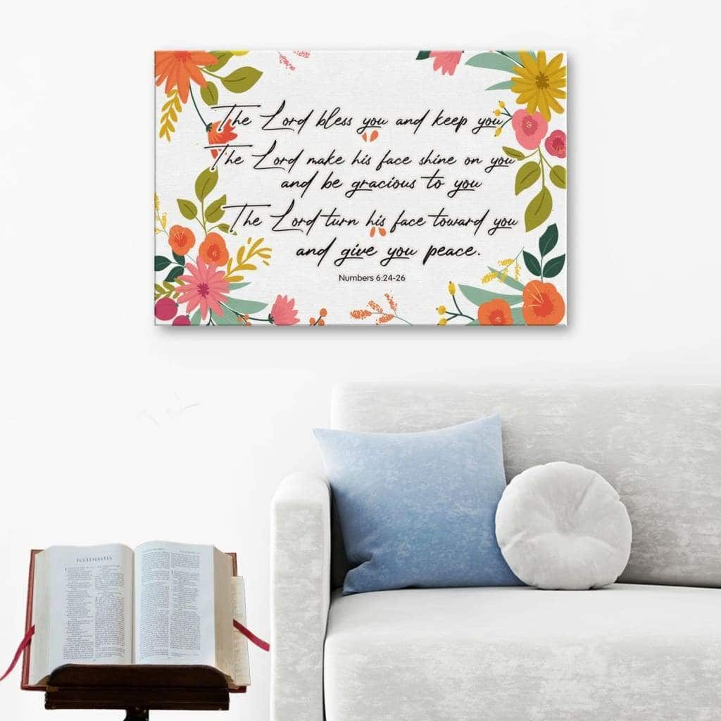 Bible Verse Numbers 624-26 The Lord Bless You And Keep You Canvas Wall Art