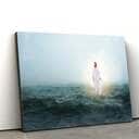 Jesus Walking Across A Stormy Sea Jesus Christ Art Jesus Christian Canvas Wall Art