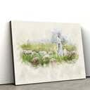 Jesus Stands Among Sheep Jesus Christ Art Jesus Christian Canvas Wall Art