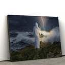 Jesus Standing On The Rock Shore Jesus Christ Art Jesus Christian Canvas Wall Art
