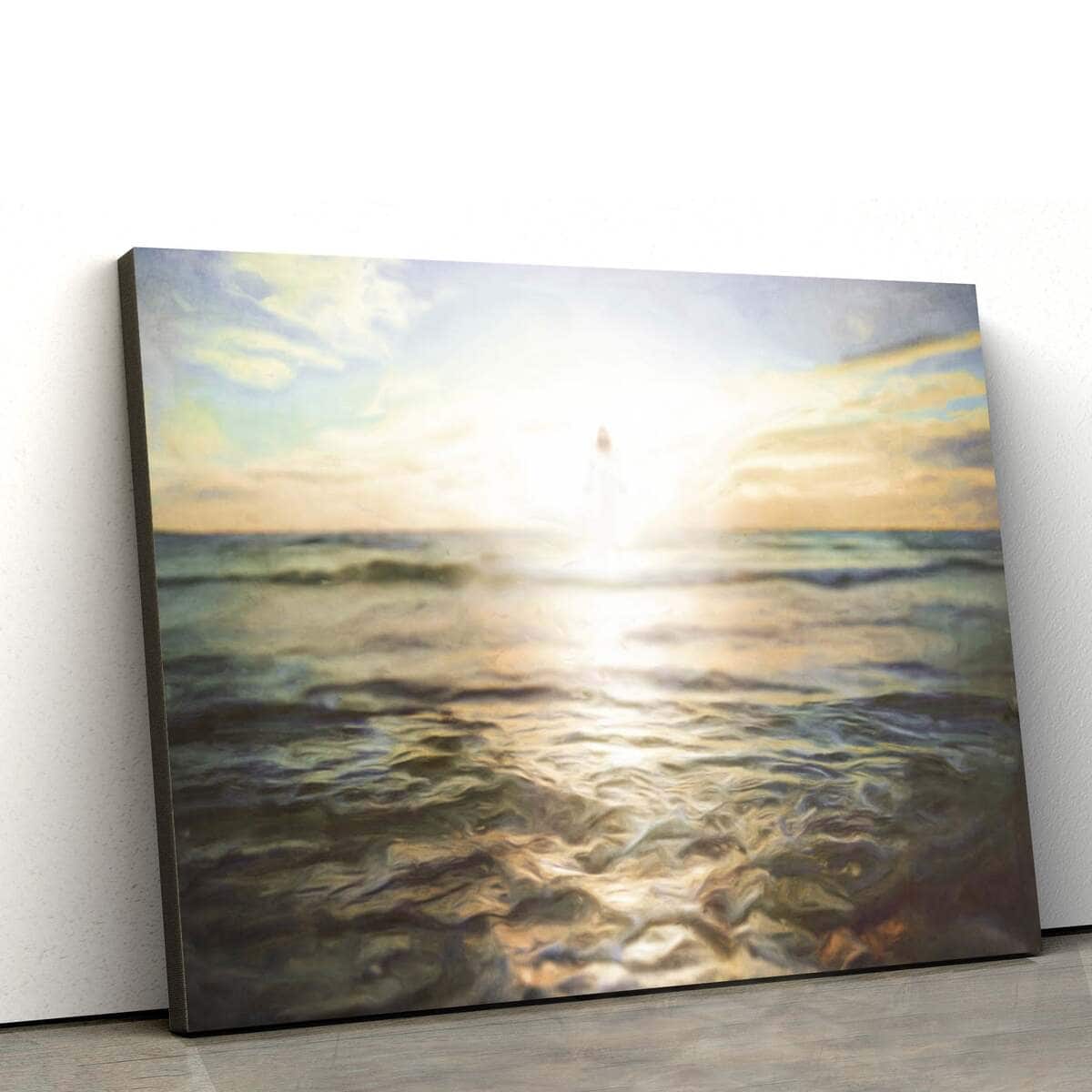 Jesus Glowing And Walking On Water Jesus Christ Art Jesus Christian Canvas Wall Art