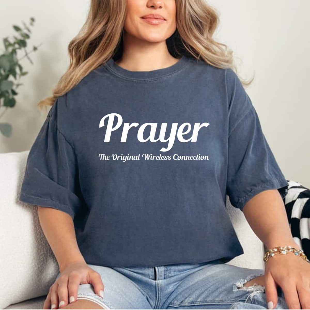 Prayer The Original Wireless Connection Christian Faith T-Shirt Prayer The Original Wireless Connection Christian Faith T-Shirt