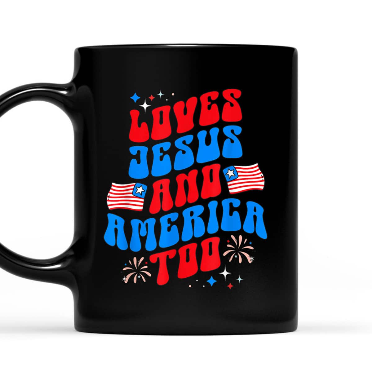 Vintage 70s Retro Loves Jesus And America Too T-Shirt Vintage 70s Retro Loves Jesus And America Too T-Shirt