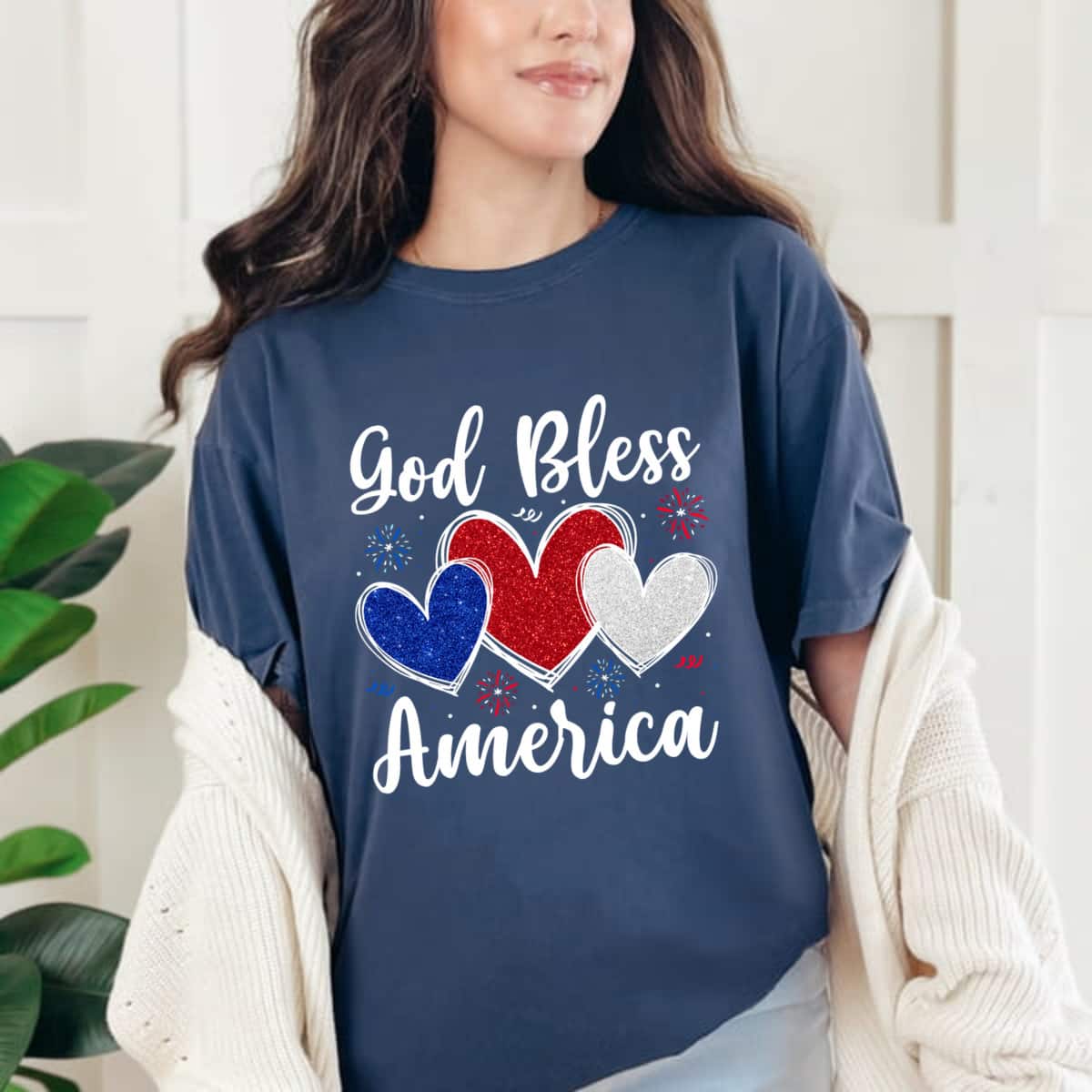 Patriotic USA Flag Hearts For Christians God Bless America T-Shirt Patriotic USA Flag Hearts For Christians God Bless America T-Shirt