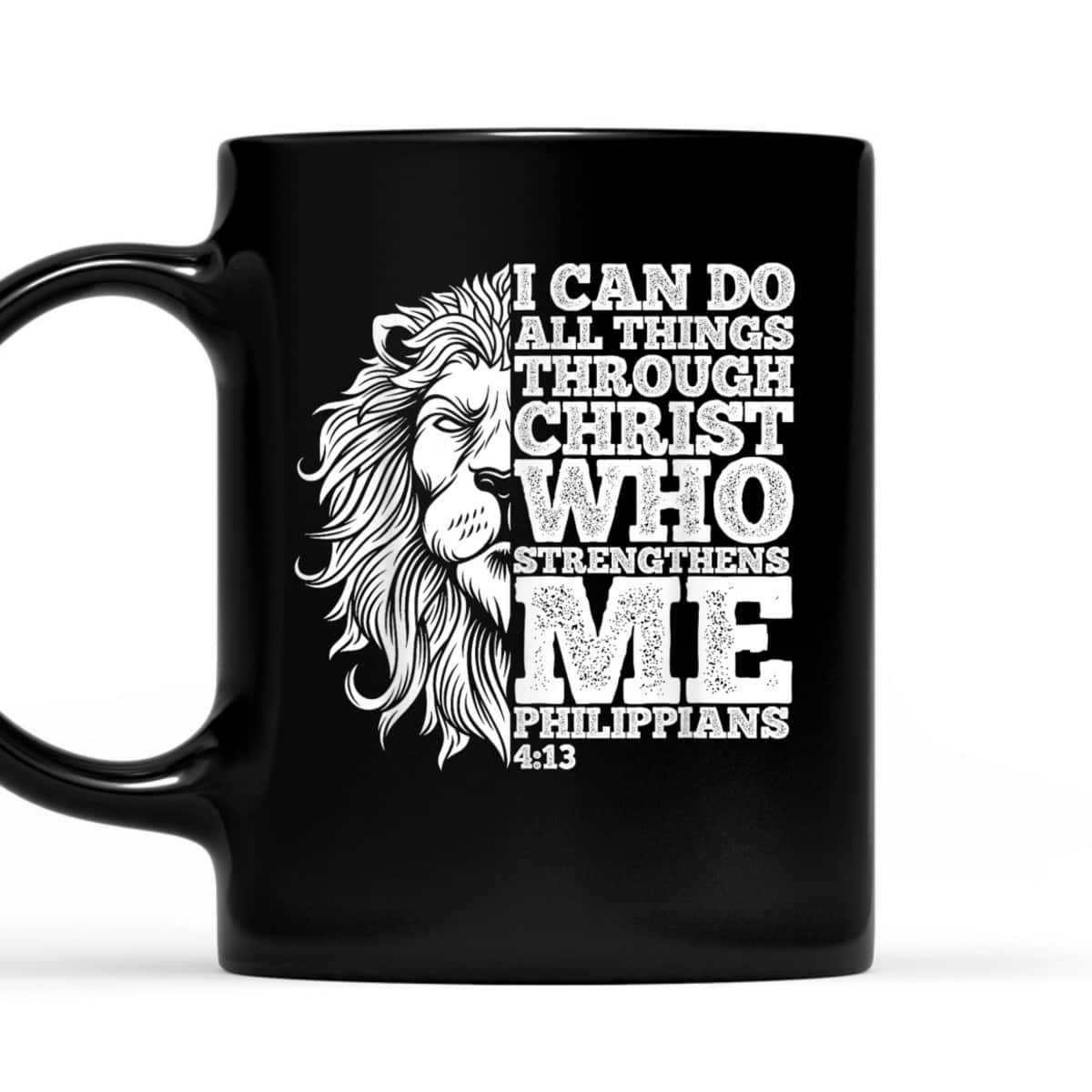 Christian I Can Do All Things Through Christ Lion Faith Gift T-Shirt