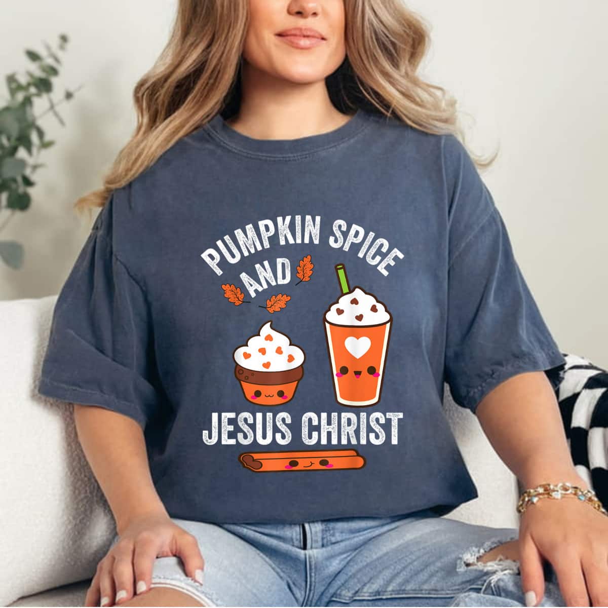 Pumpkin Spice And Jesus Christ Fall Christian Lovers T-Shirt Pumpkin Spice And Jesus Christ Fall Christian Lovers T-Shirt