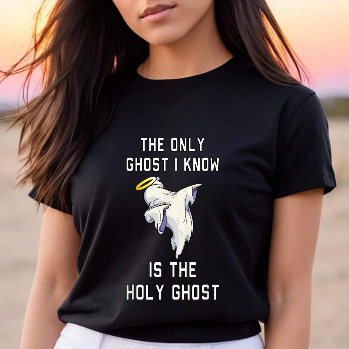 The Only Ghost I Know Is The Holy Ghost Christian Halloween Faith T-Shirt