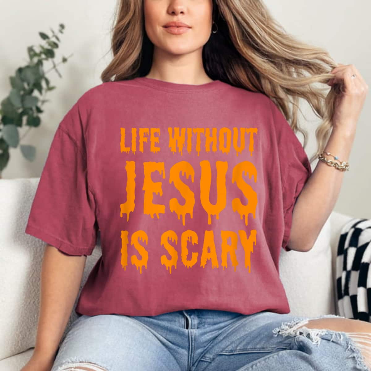 Life Without Jesus Is Scary Halloween Christian Costume T-Shirt Life Without Jesus Is Scary Halloween Christian Costume T-Shirt