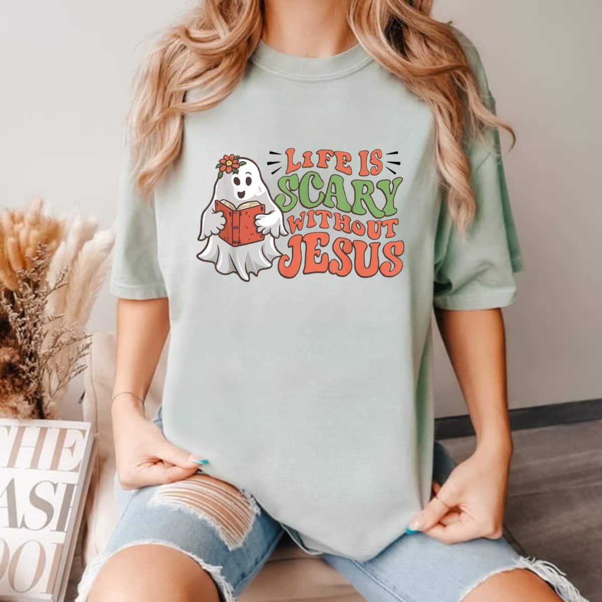 Religious Cute Life Is Scary Without Jesus Halloween Spooky Cute Gift T-Shirt Religious Cute Life Is Scary Without Jesus Halloween Spooky Cute Gift T-Shirt
