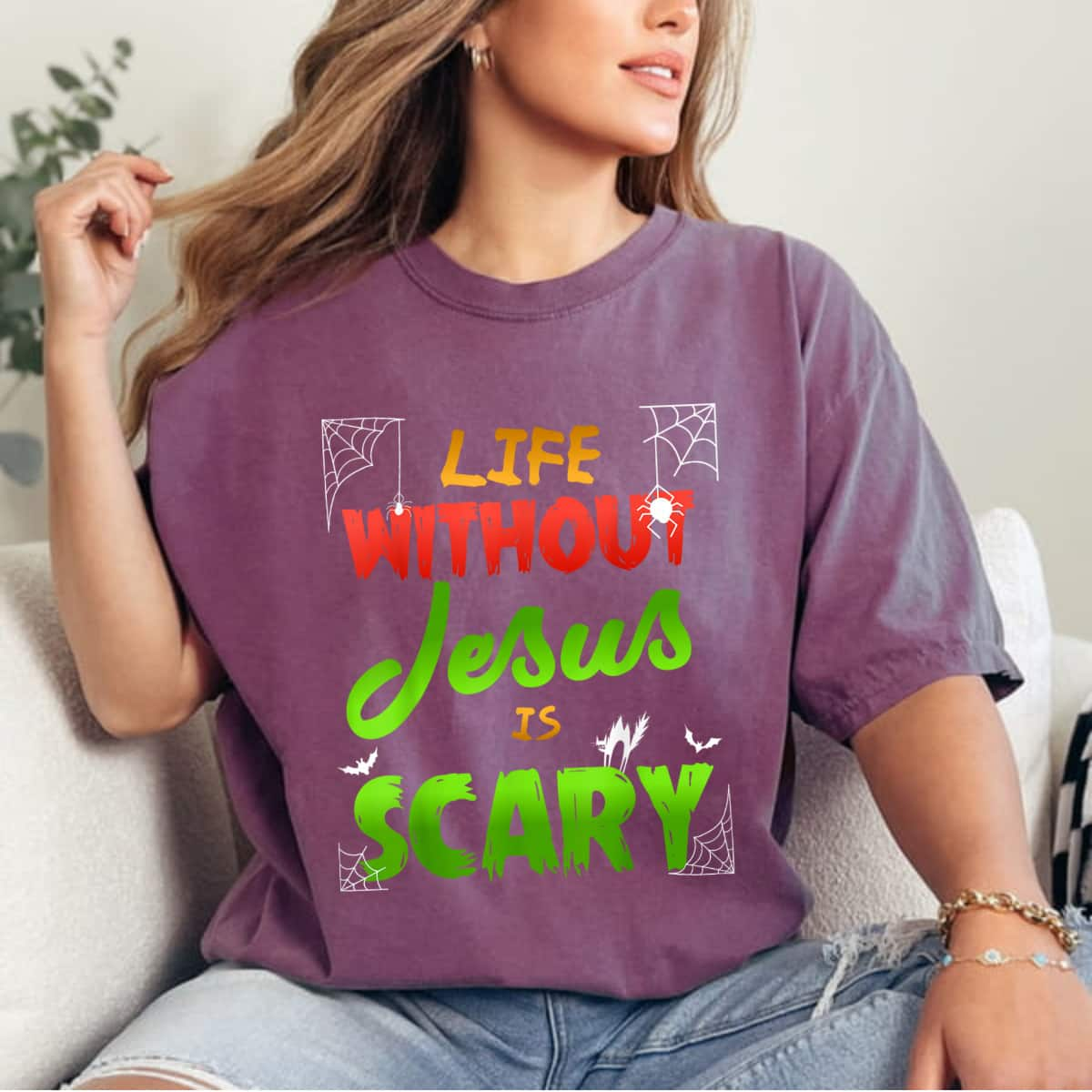 Christian Halloween Life Without Jesus Is Scary T-Shirt