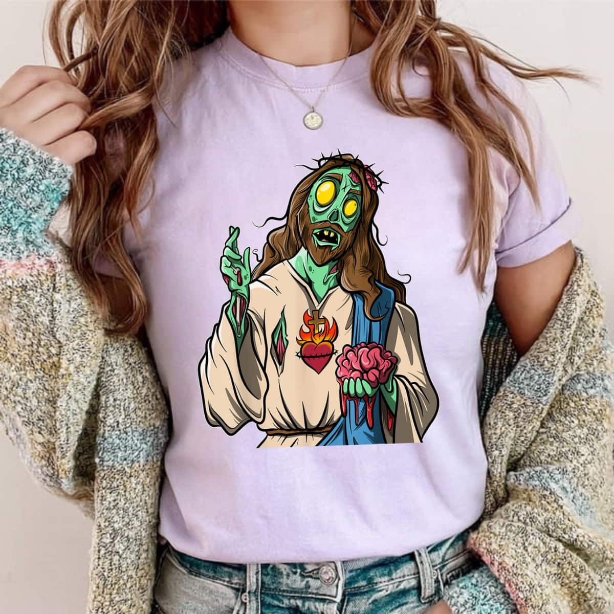 Zombie Jesus Halloween Funny Christian Religious T-Shirt