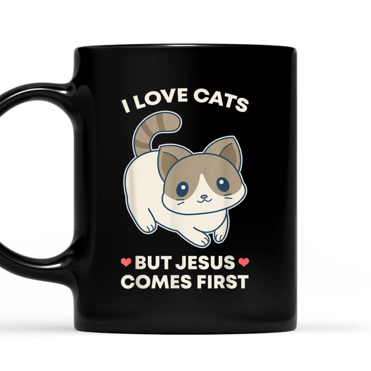 I Love Cats But Jesus Comes First Christian Cat T-Shirt