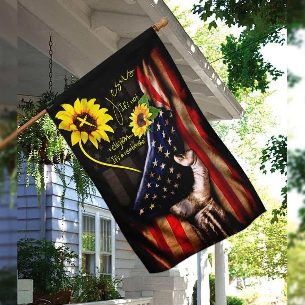 Sunflower Jesus It's A Relationship Christian Religious Garden Flag Sunflower Jesus It's A Relationship Christian Religious Garden Flag