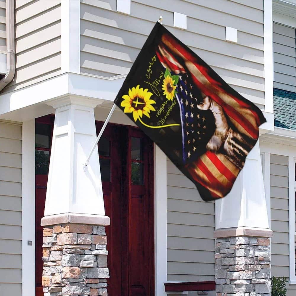 Sunflower Jesus It's A Relationship Christian Religious Garden Flag Sunflower Jesus It's A Relationship Christian Religious Garden Flag