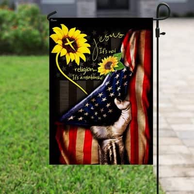Sunflower Jesus It's A Relationship Christian Religious Garden Flag Sunflower Jesus It's A Relationship Christian Religious Garden Flag
