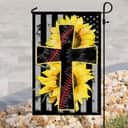 Sunflower Jesus And Softball Sunflower Christian Cross Religious Garden Flag