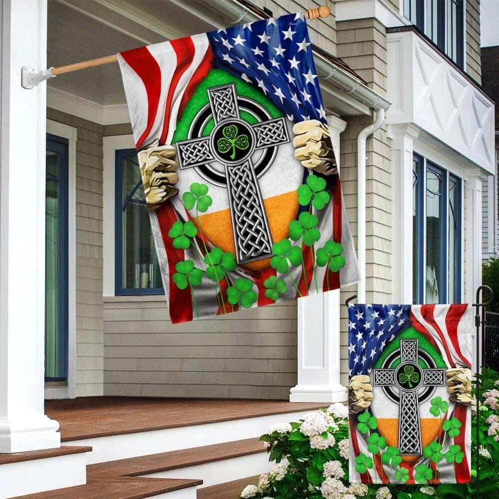 Irish Celtic Knot Cross Irish St Patrick's Day Garden Flag Irish Celtic Knot Cross Irish St Patrick's Day Garden Flag