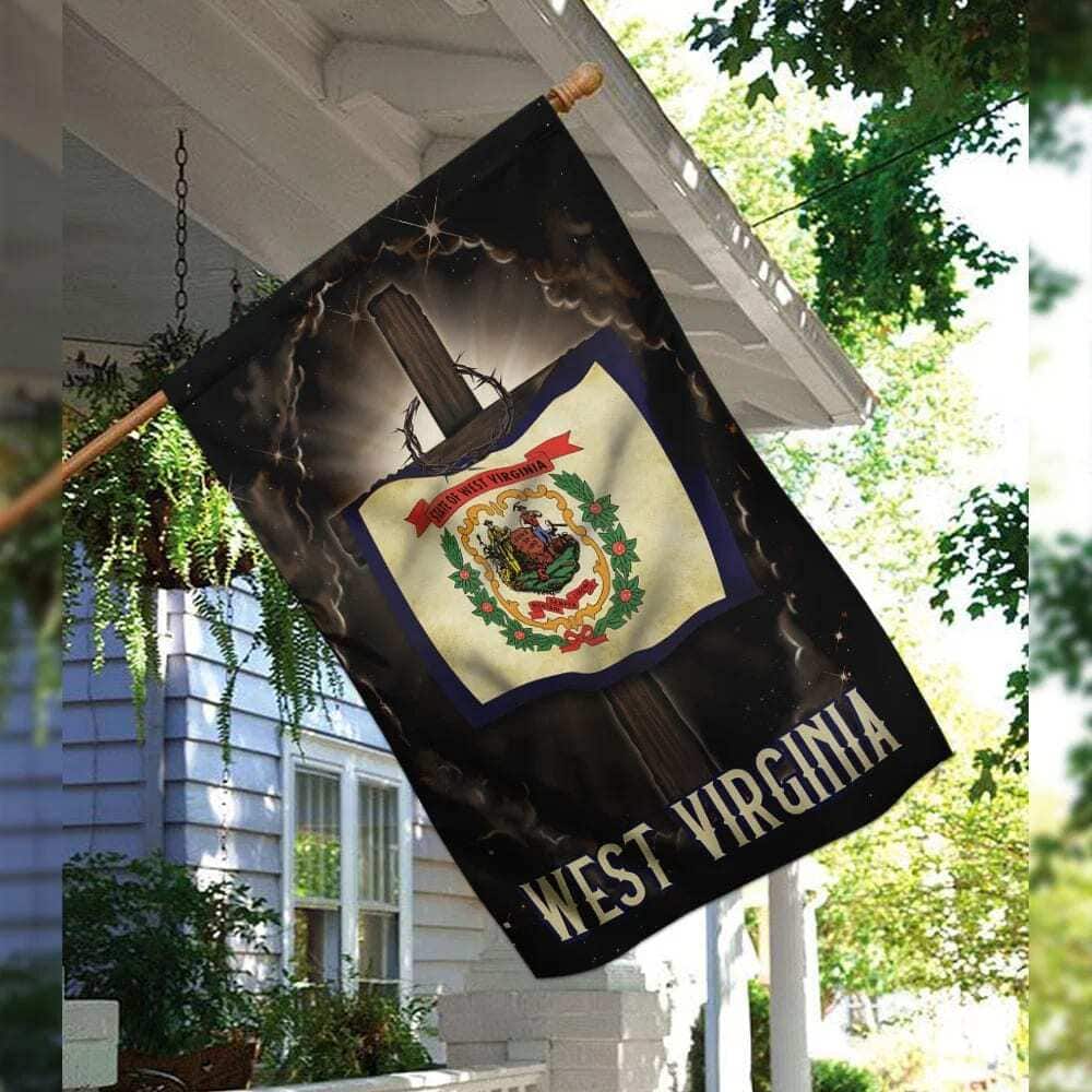 West Virginia Cross Jesus Christian Religious House Flag West Virginia Cross Jesus Christian Religious House Flag