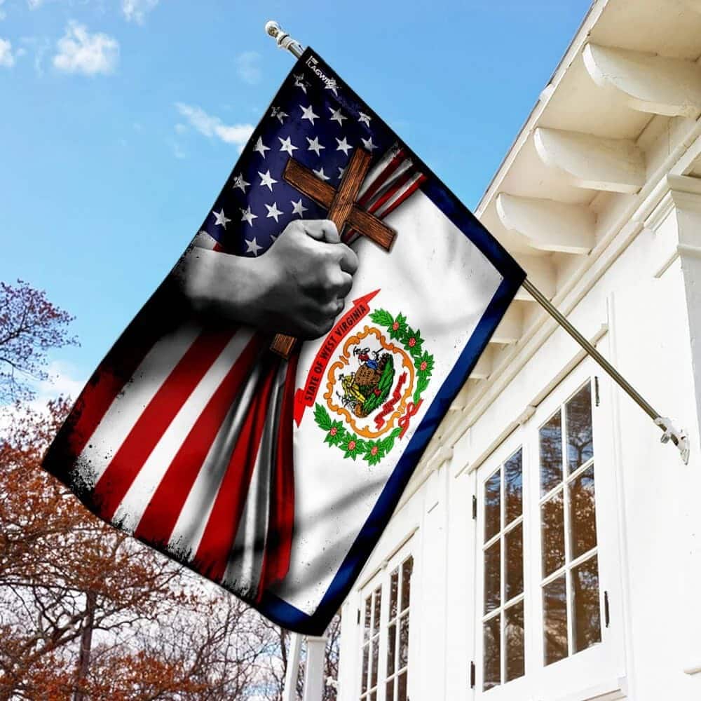 West Virginia Christian Cross Christian Religious Garden Flag West Virginia Christian Cross Christian Religious Garden Flag