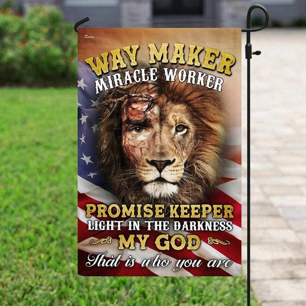 Way Maker Miracle Worker Jesus And Lion Christian Religious Garden Flag Way Maker Miracle Worker Jesus And Lion Christian Religious Garden Flag