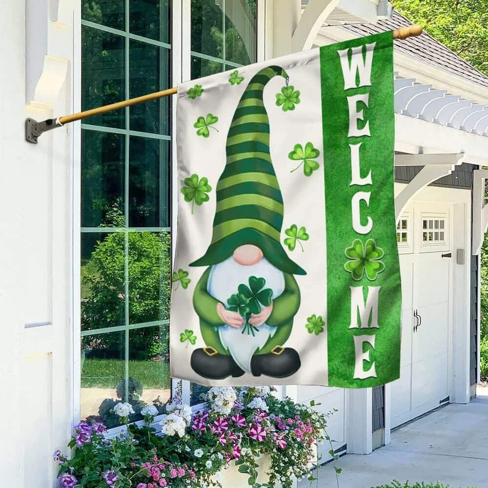 Irish Gnome Welcome St Patrick's Day Garden Flag Irish Gnome Welcome St Patrick's Day Garden Flag