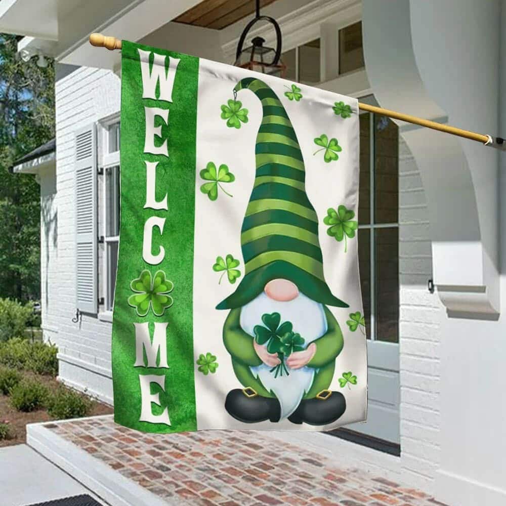 Irish Gnome Welcome St Patrick's Day Garden Flag Irish Gnome Welcome St Patrick's Day Garden Flag