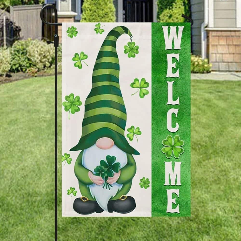 Irish Gnome Welcome St Patrick's Day Garden Flag Irish Gnome Welcome St Patrick's Day Garden Flag