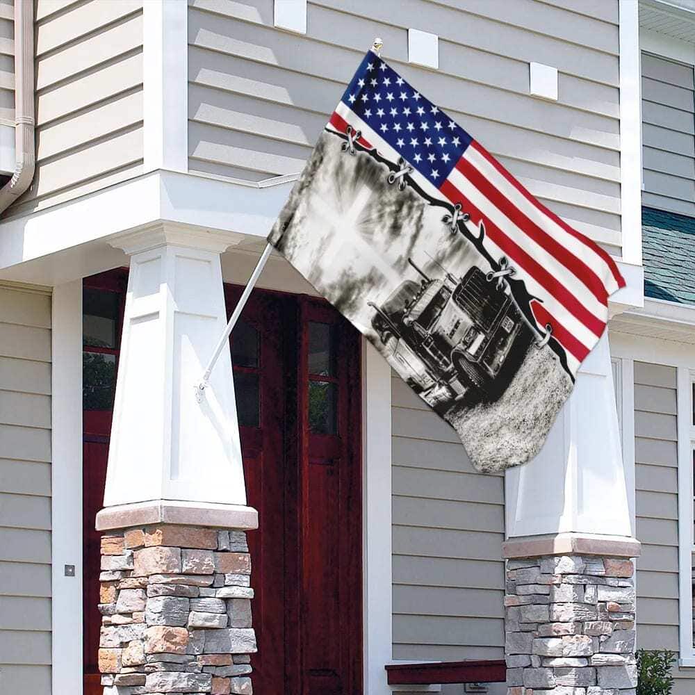 Truck Christian American Christian Religious Garden Flag Truck Christian American Christian Religious Garden Flag