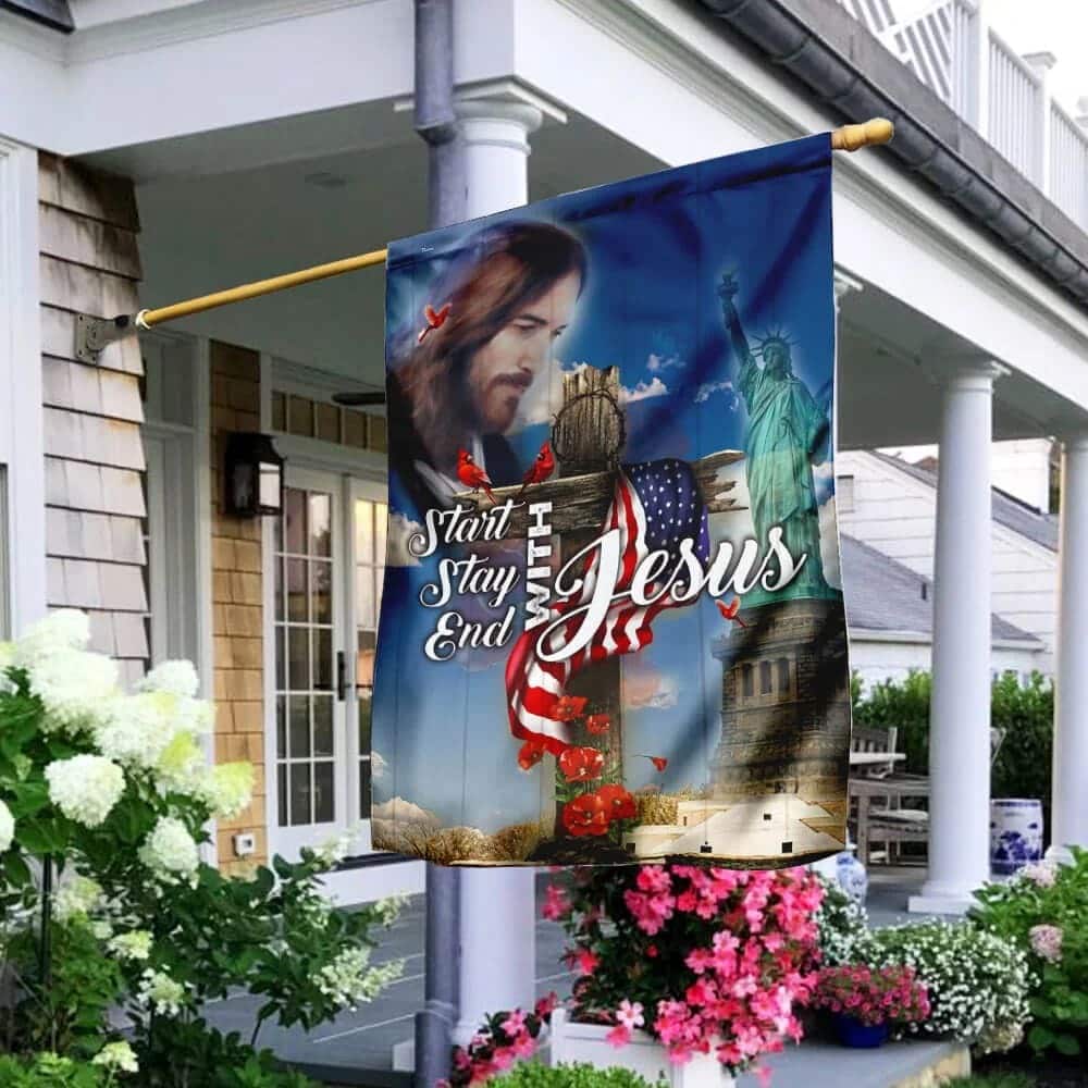 The Day Of Jesus Christian Religious US Garden Flag The Day Of Jesus Christian Religious US Garden Flag