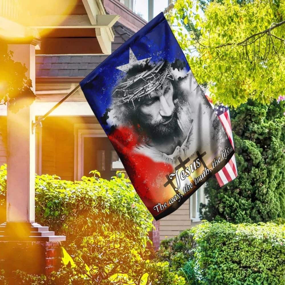 Texas Jesus Christian Religious Crosses The Way The Truth The Life Garden Flag Texas Jesus Christian Religious Crosses The Way The Truth The Life Garden Flag