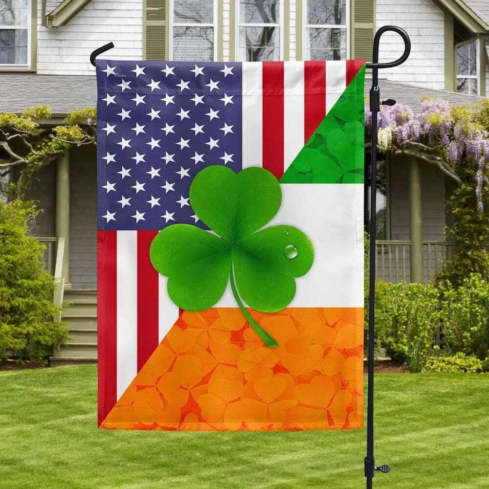 Irish Shamrock American St Patrick's Day Garden Flag Irish Shamrock American St Patrick's Day Garden Flag