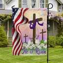 Jesus He Is Risen Easter Easter Cross Religious Easter Garden Flag Jesus He Is Risen Easter Easter Cross Religious Easter Garden Flag