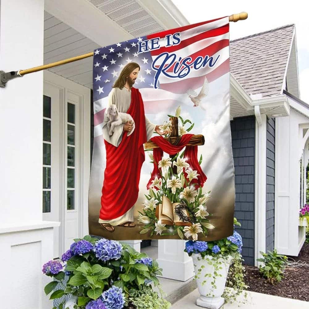Jesus He Is Risen American Easter Religious Easter Christian Easter Garden Flag Jesus He Is Risen American Easter Religious Easter Christian Easter Garden Flag