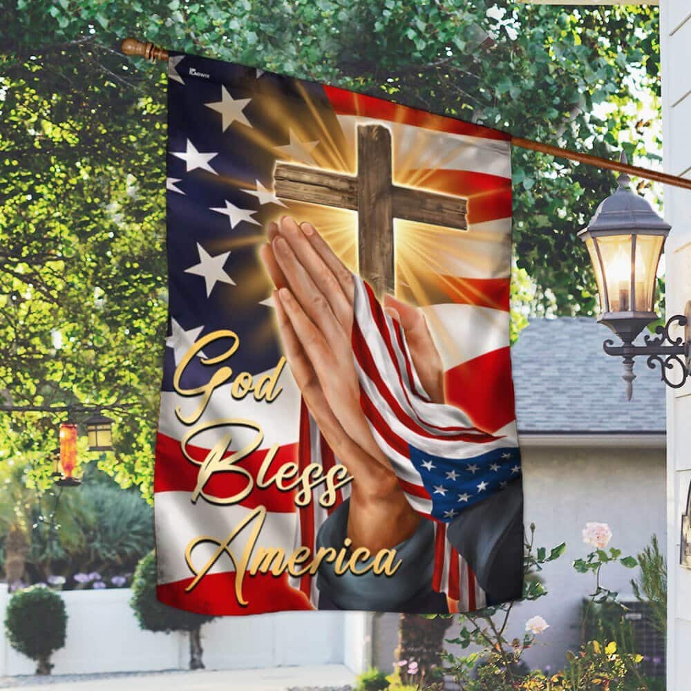 God Bless America Religious Garden Flag God Bless America Religious Garden Flag