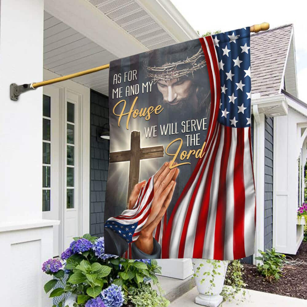 Christian Jesus We Will Serve The Lord American Religious Garden Flag Christian Jesus We Will Serve The Lord American Religious Garden Flag