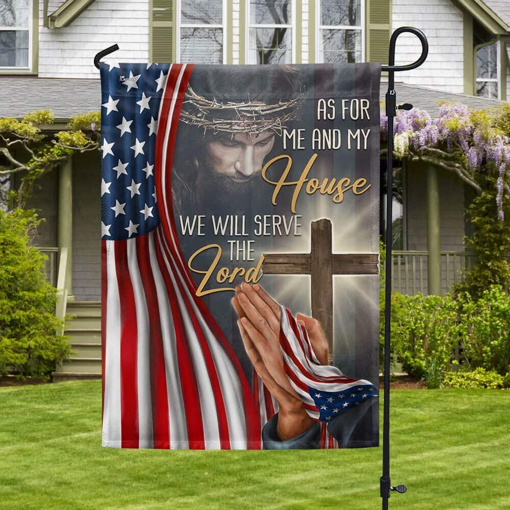 Christian Jesus We Will Serve The Lord American Religious Garden Flag